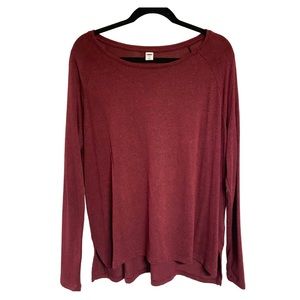 Old Navy Luxe Long Sleeve Shirt, Burgundy - L